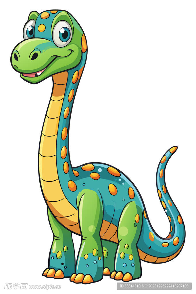可爱彩色恐龙卡通形象