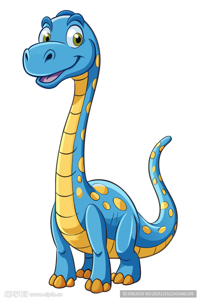可爱蓝色恐龙卡通形象