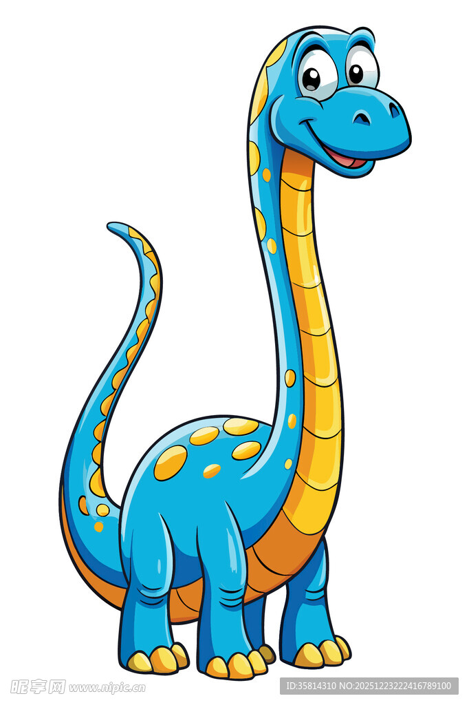 可爱蓝色卡通恐龙形象