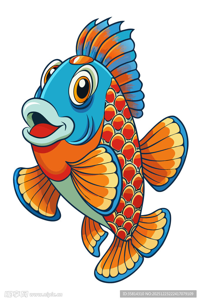 可爱彩色卡通鱼