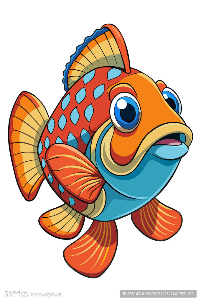 彩色卡通鱼形象