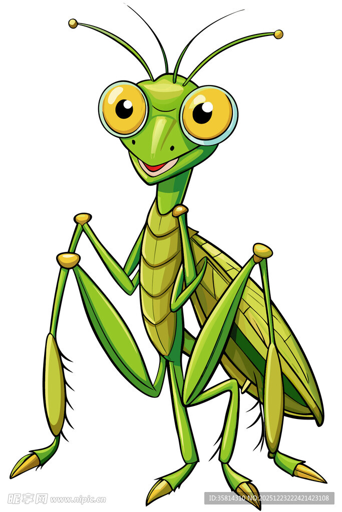 可爱卡通螳螂形象