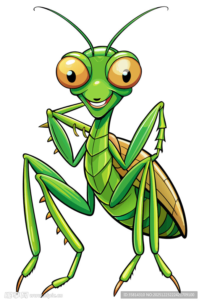 可爱卡通螳螂形象