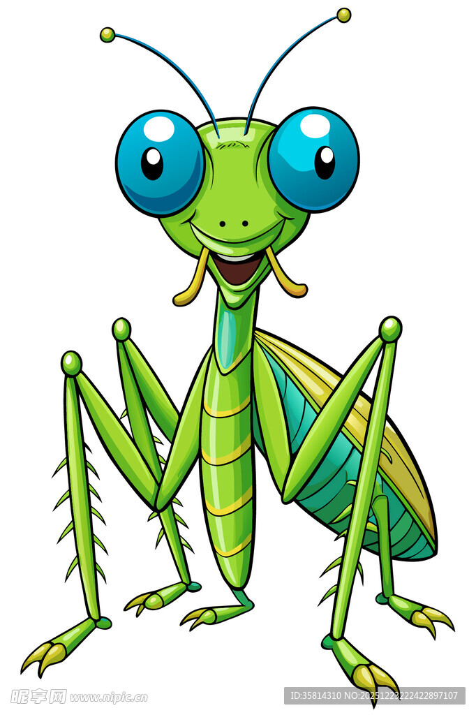 可爱卡通螳螂形象