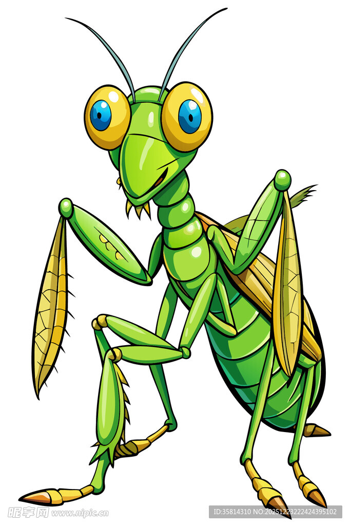 可爱卡通螳螂形象