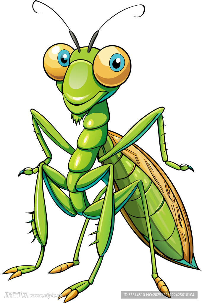 可爱卡通螳螂形象