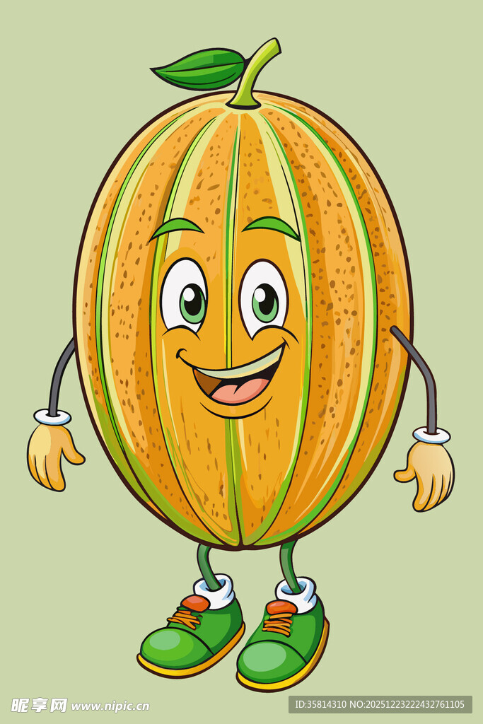 卡通甜瓜形象萌态十足