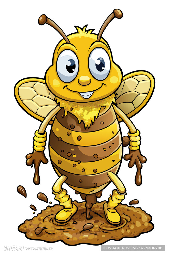 可爱小蜜蜂沾满泥土