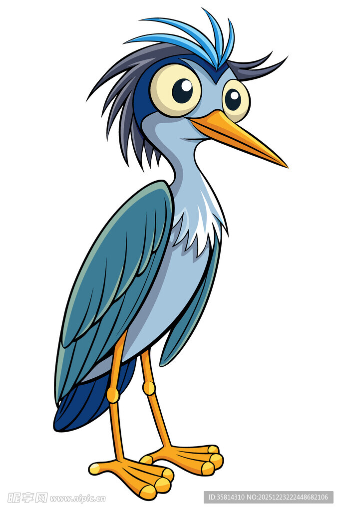 卡通蓝鹭形象