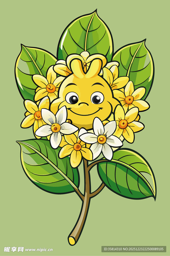笑脸花朵插画