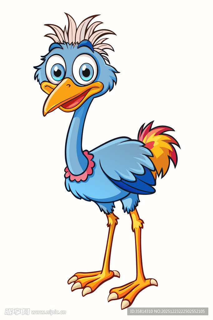 可爱蓝色卡通鸟