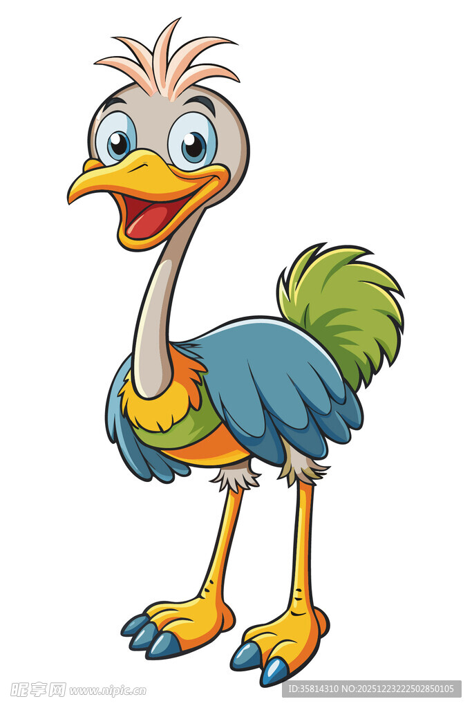 可爱卡通鸵鸟形象