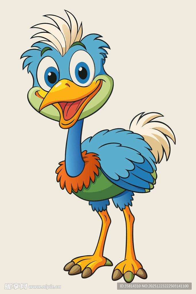 可爱卡通鸵鸟形象