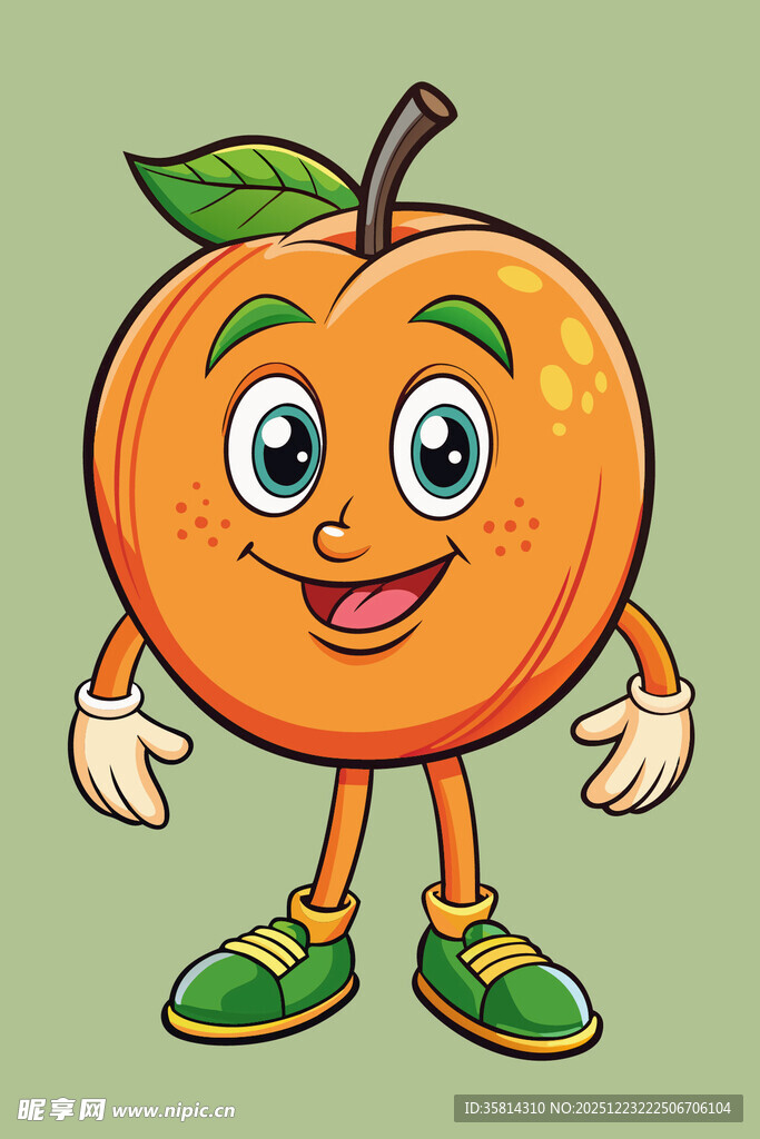 可爱拟人化桃子卡通形象