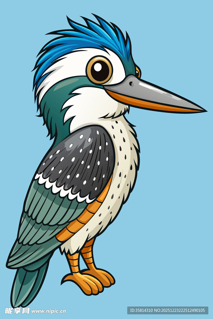 卡通翠鸟形象展示