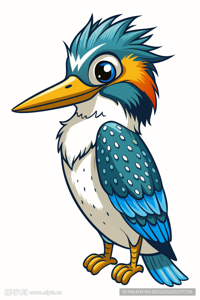 彩色卡通翠鸟形象