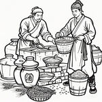 古代商贩交易场景