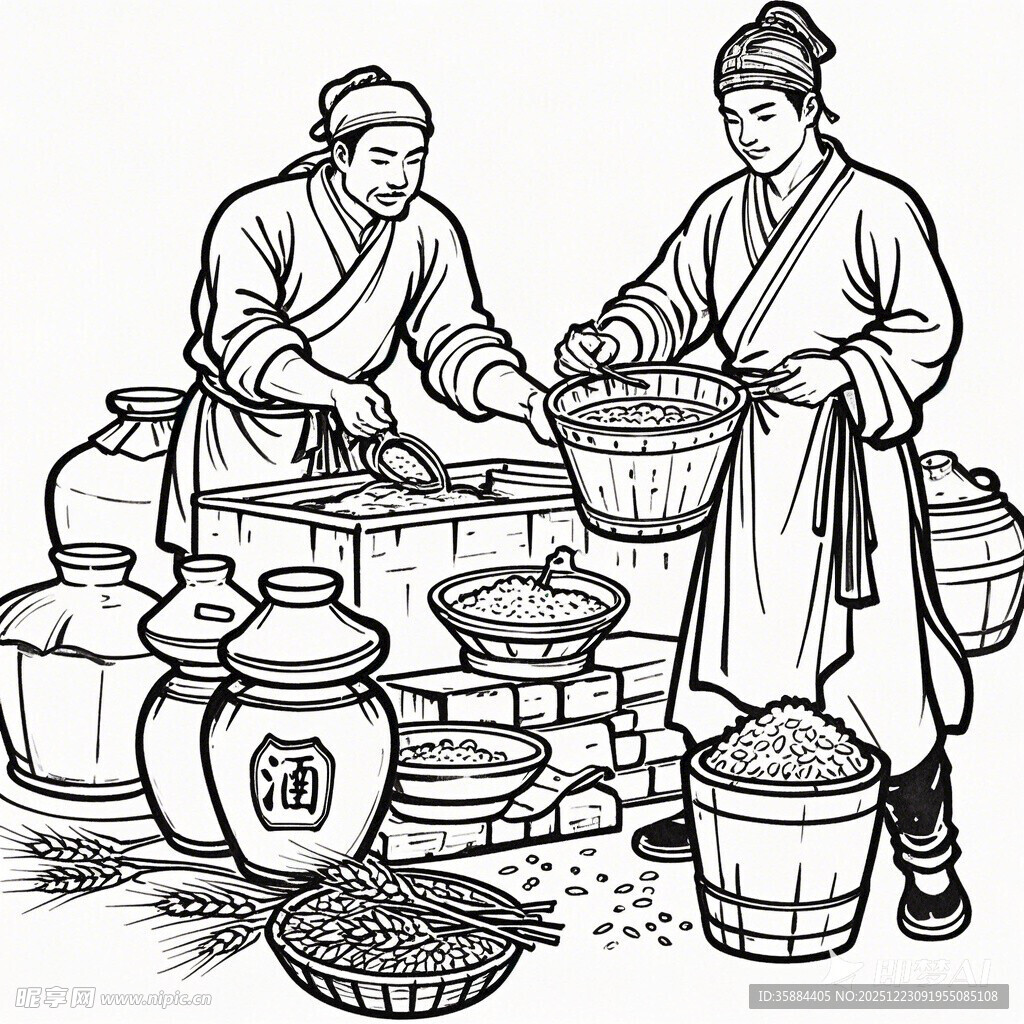 古代商贩交易场景