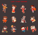 新年卡通娃娃IP素材