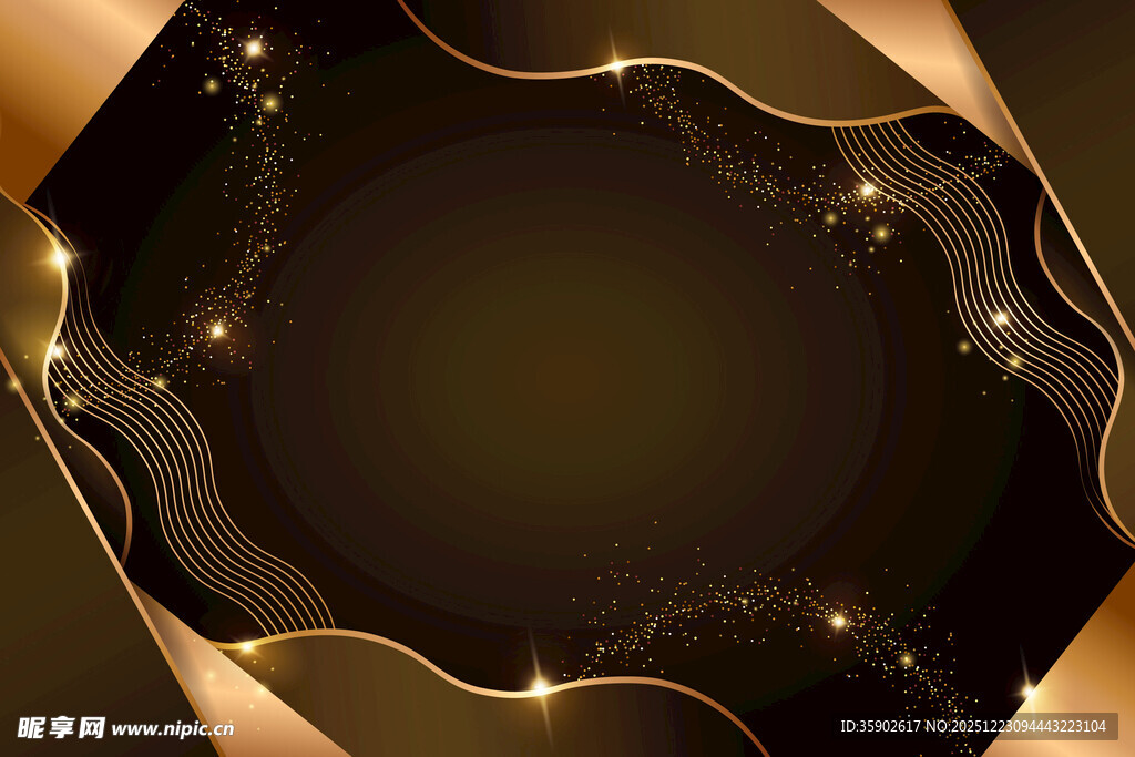 金色曲线背景