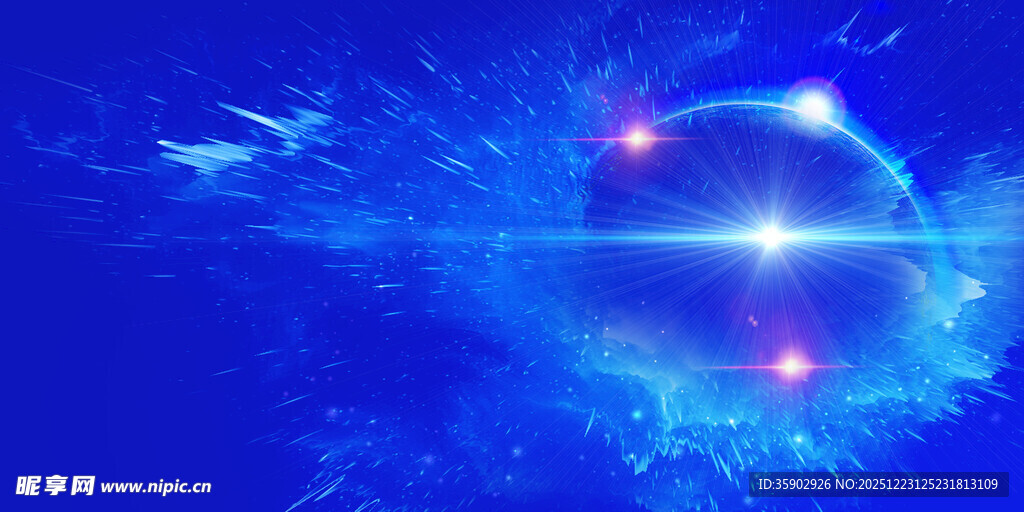 蓝色梦幻科技光效图案