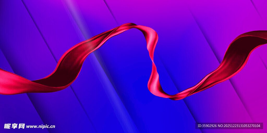 飘动的红色丝带