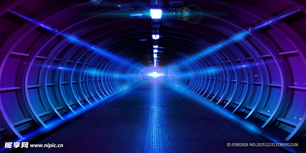 炫彩灯光隧道视觉盛宴