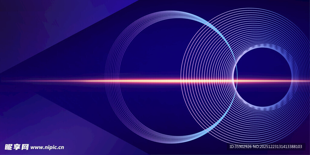 紫色炫光环形科技背景图