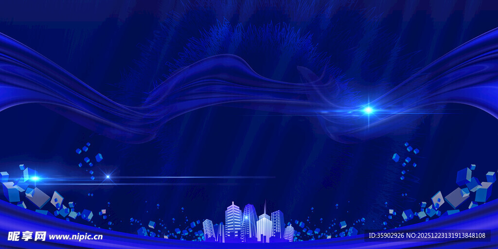 梦幻蓝色海底奇幻场景