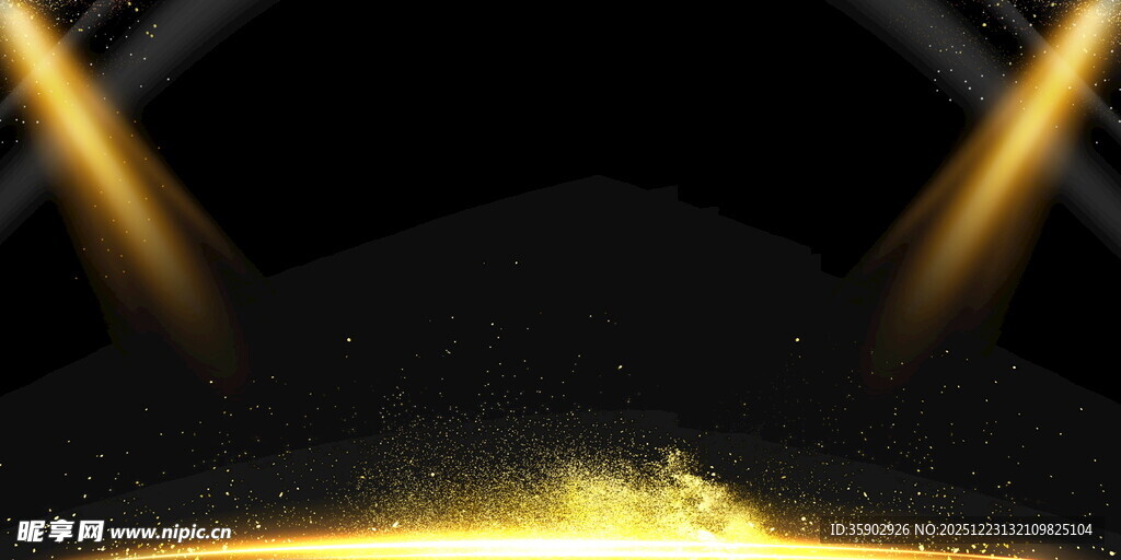 金色光芒特效背景