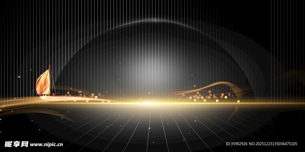 梦幻黑金科技感背景图