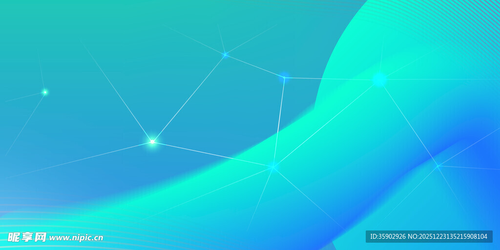 蓝绿色渐变流体背景画面