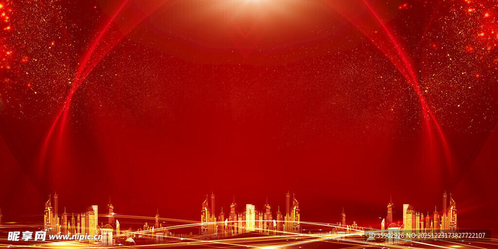 红色梦幻舞台背景场景