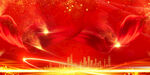 红色炫光背景科技感画面