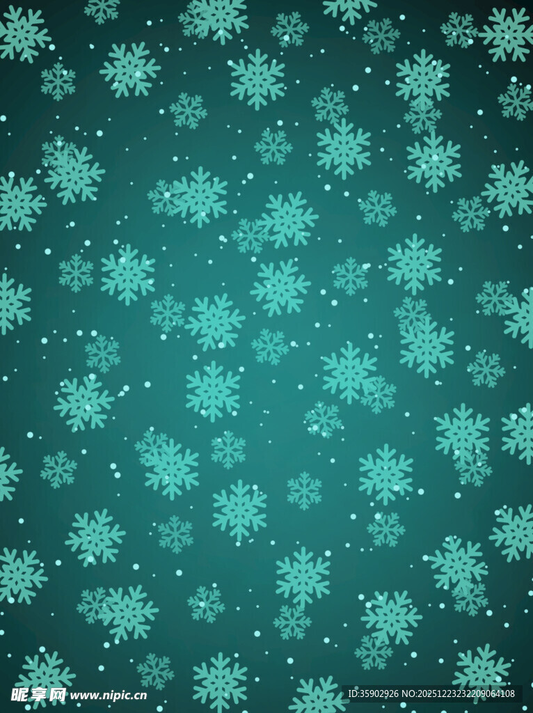 蓝绿色雪花背景图案