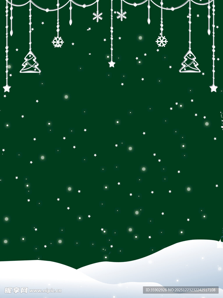 圣诞雪景装饰背景图