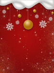 红色圣诞雪景装饰背景图
