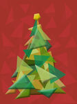 几何风格折纸圣诞树