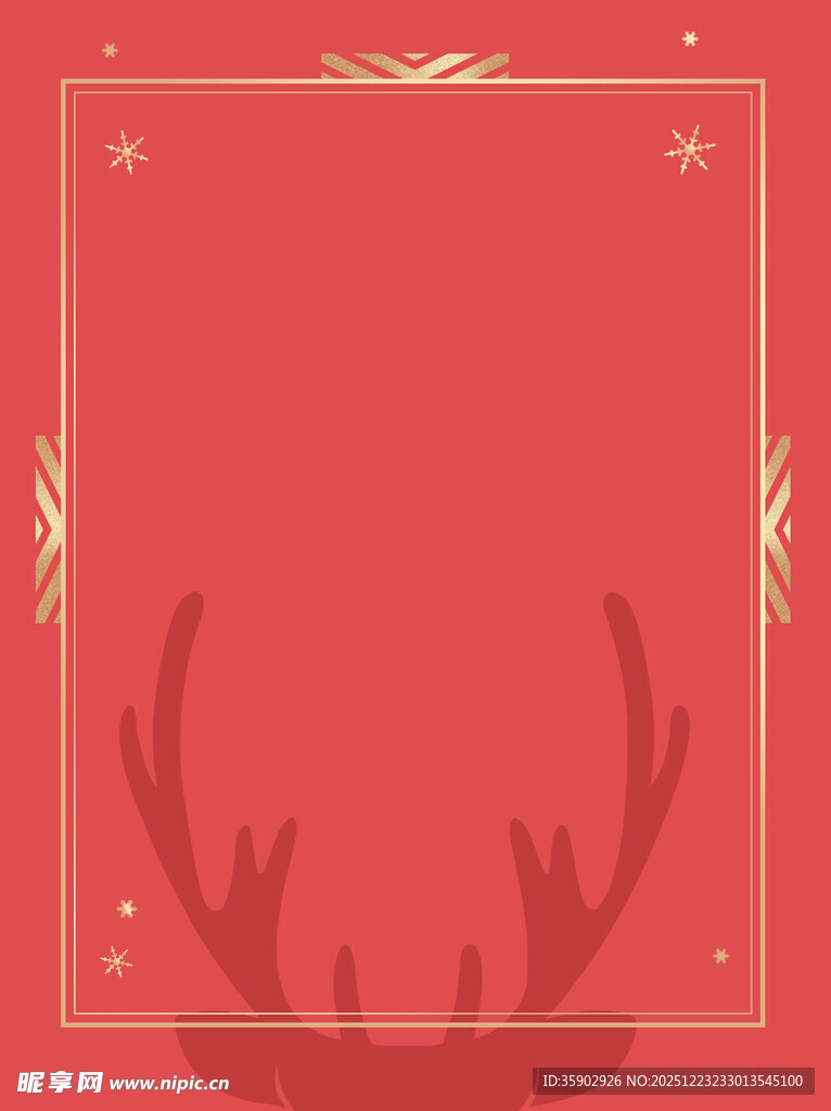 红色麋鹿边框背景图