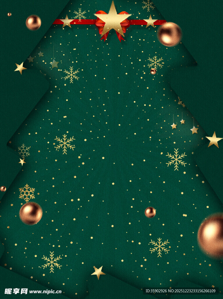 圣诞主题绿色圣诞树背景图
