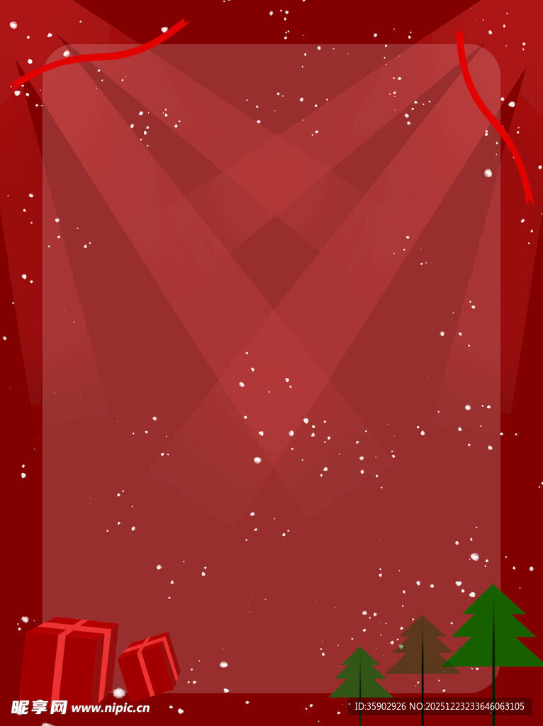 红色圣诞风背景图