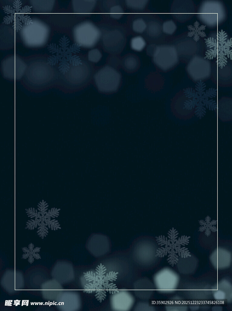 深蓝色雪花背景图