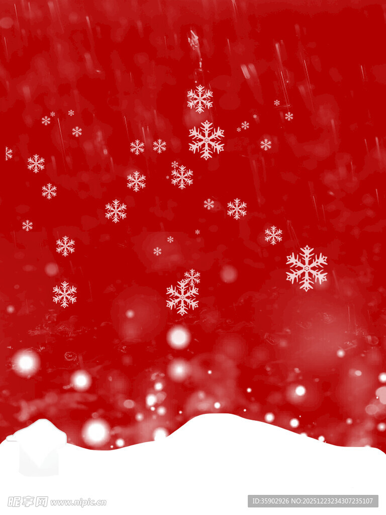 红色雪花背景图