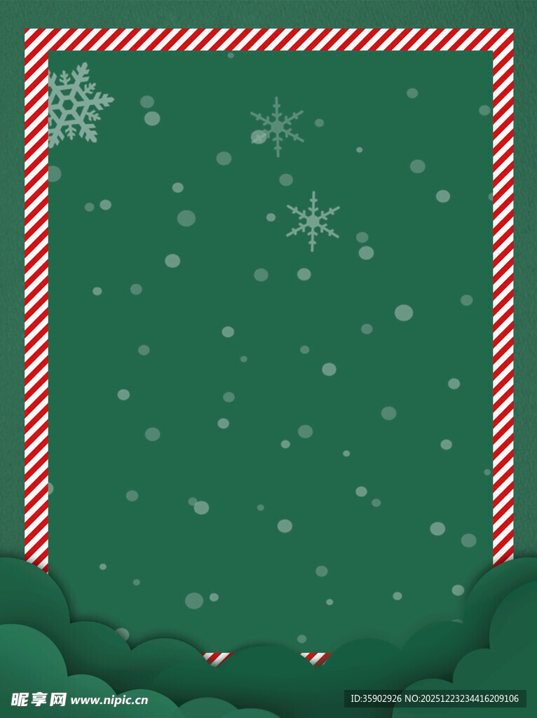 绿色圣诞风边框背景图