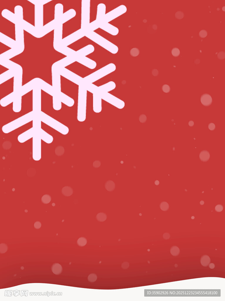 红色背景雪花冬季元素图