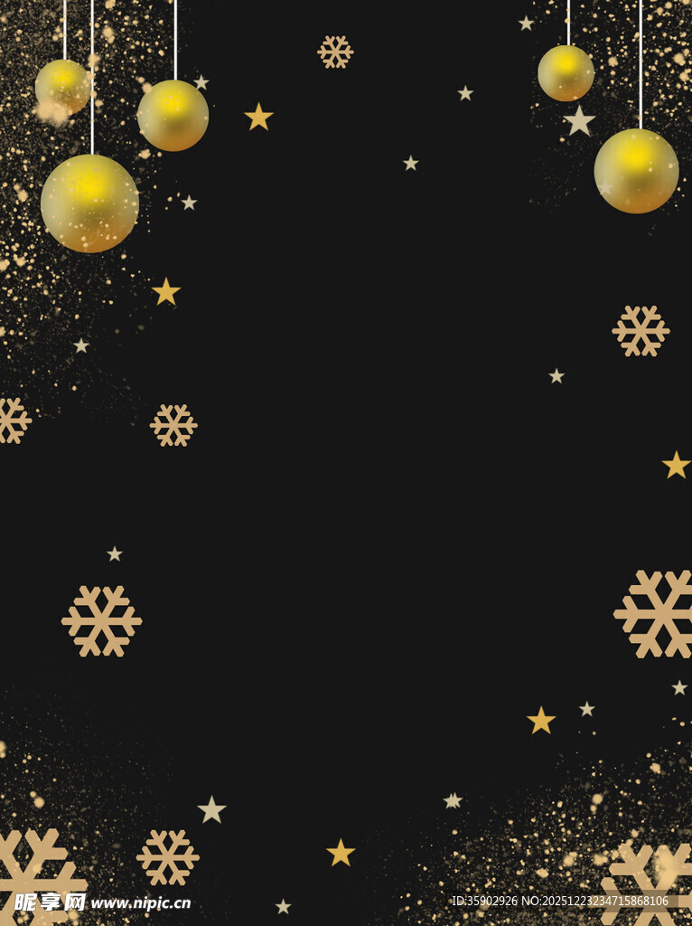 金色圣诞装饰背景图
