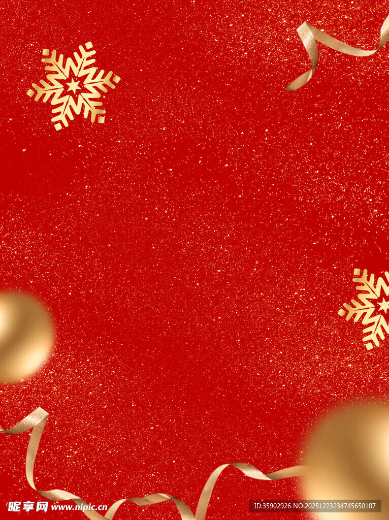 红色圣诞装饰背景图