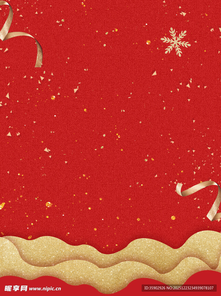 红色圣诞风背景图