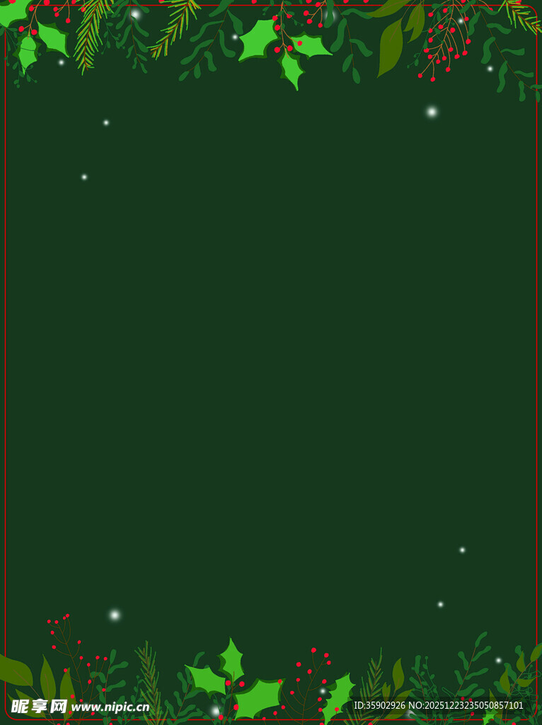 绿色植物边框背景图