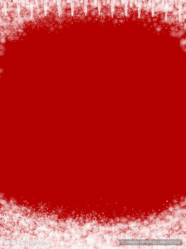 红色雪花边框背景图